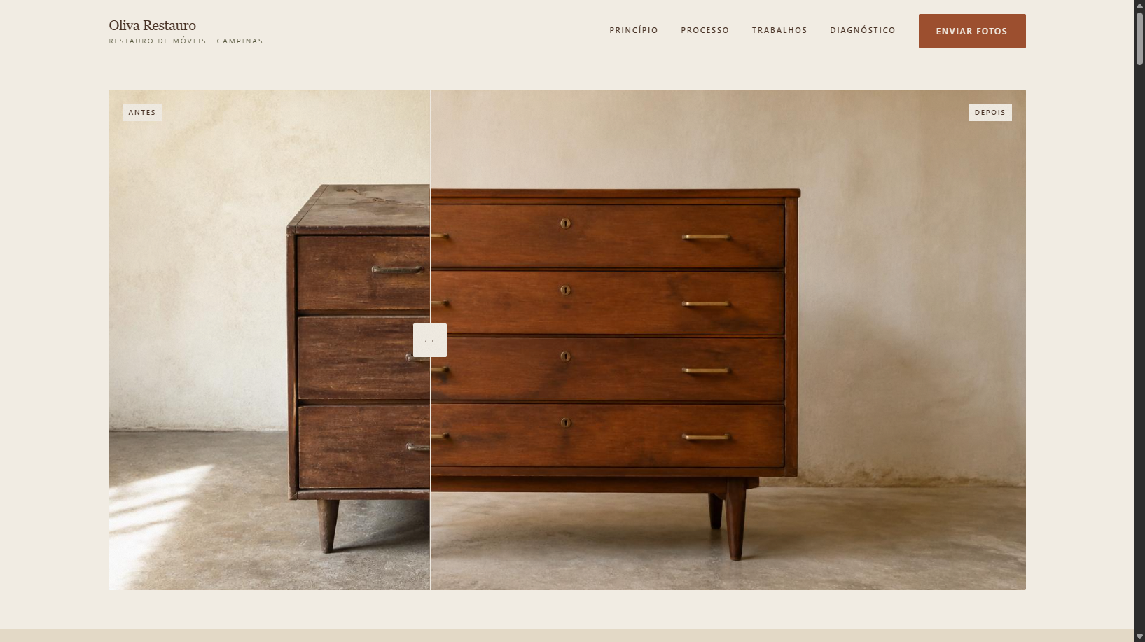 Site desenvolvido pela Frontyx para Oliva Atelier