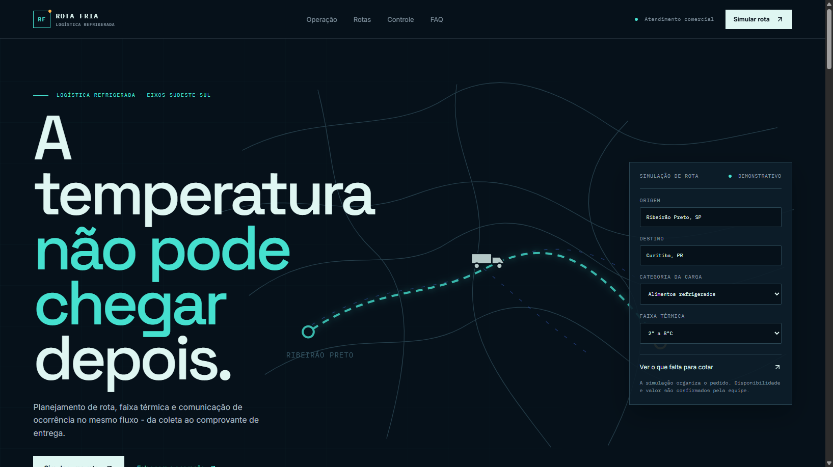 Site desenvolvido pela Frontyx para Rota Fria